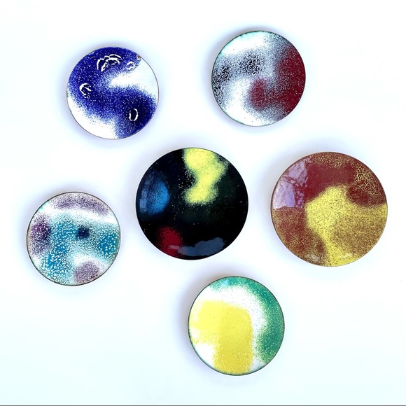 Vintage Enamelled Copper Trinket Dish - Picture 2 of 16